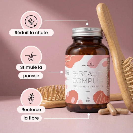 Bienfaits de B·Beauty Complex : réduit la chute, stimule la pousse et renforce la fibre