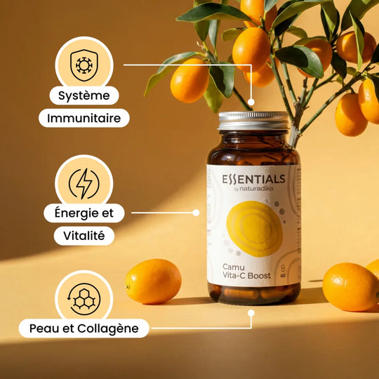 Bienfaits de Camu Vita-C Boost : système immunitaire, énergie et vitalité, peau et collagène