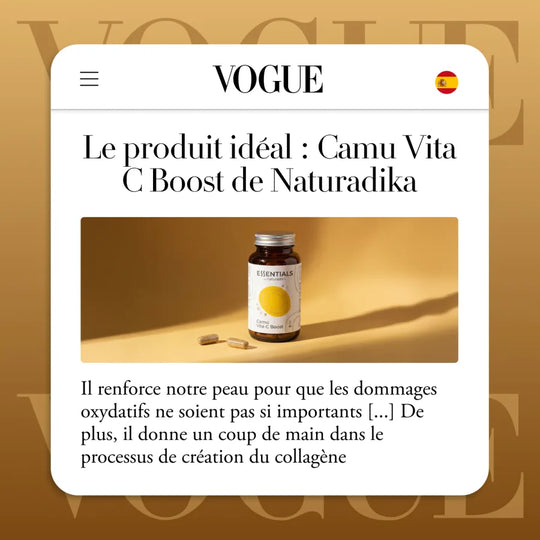 Camu Vita-C Boost dans Vogue : le produit idéal pour la peau et le collagène