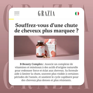 B·Beauty Complex dans Grazia : contre une chute de cheveux marquée