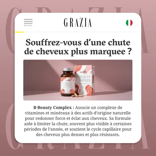 B·Beauty Complex dans Grazia : contre une chute de cheveux marquée