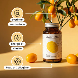 Bienfaits de Camu Vita-C Boost : système immunitaire, énergie et vitalité, peau et collagène