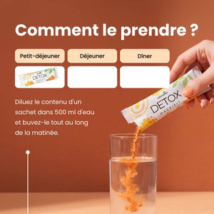 Comment prendre Magrifit Detox : 1 sachet par jour dilue dans l'eau