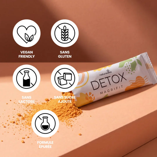 Magrifit Detox vegan friendly, sans gluten, sans lactose et sans sucre ajoute