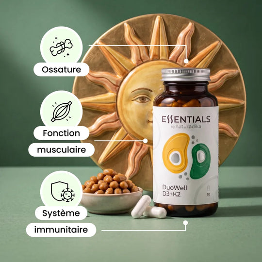 Bienfaits de DuoWell D3+K2 : ossature, fonction musculaire et système immunitaire