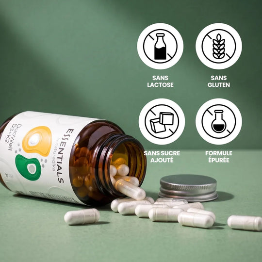DuoWell D3+K2 sans lactose, sans gluten, sans sucre ajouté et à la formule épurée