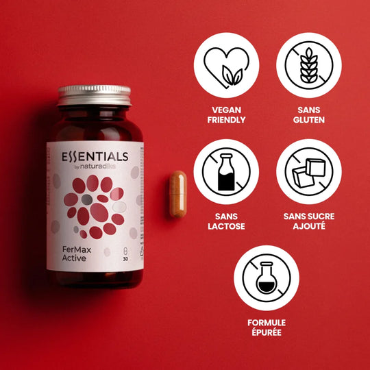 FerMax Active est vegan friendly, sans gluten, sans lactose, sans sucre ajouté, formule épurée