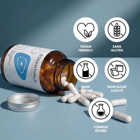 MagWell Plus est vegan friendly, sans gluten, sans lactose, sans sucre ajouté, formule épurée