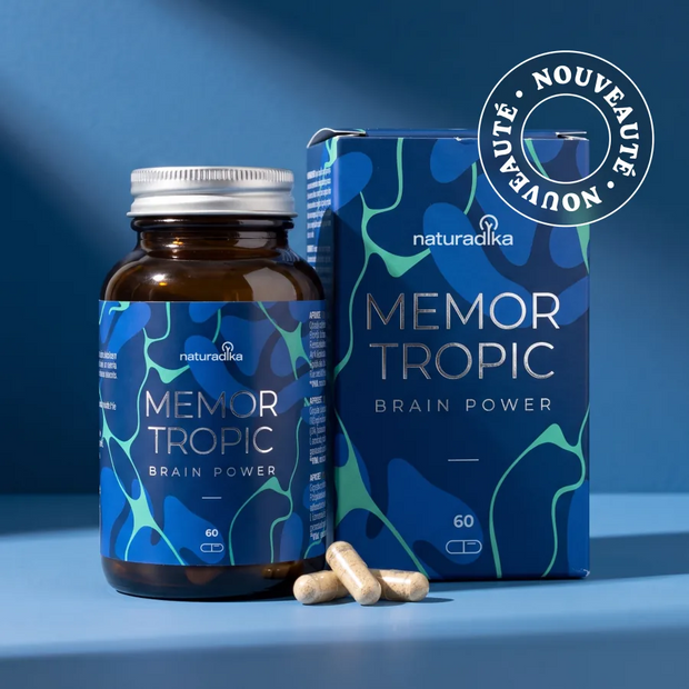Memor Tropic Brain Power de Naturadika, flacon de 60 gélules végétales avec son étui - nouveauté