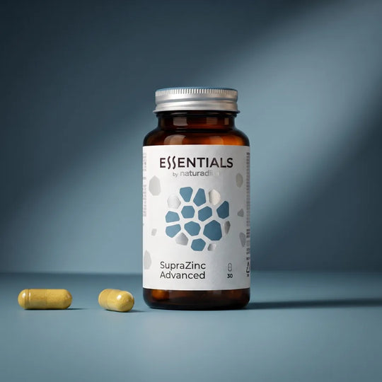 Flacon de SupraZinc Advanced de Naturadika, zinc L-OptiZinc® avec quercétine, 30 gélules
