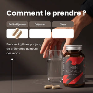 Comment prendre Viboost Men Complex : 2 gélules par jour, de préférence au cours des repas