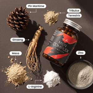 Pin maritime, tribulus terrestris, ginseng, maca, L-arginine et zinc dans Viboost Men Complex