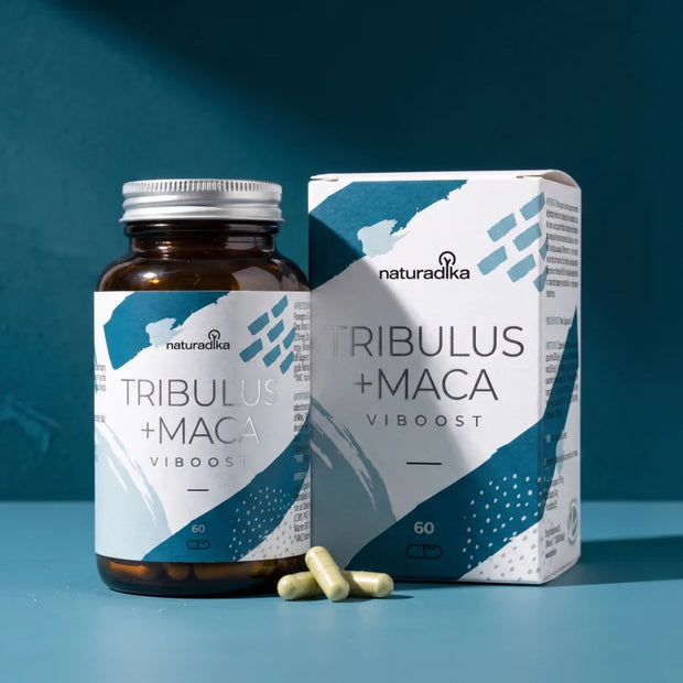 Viboost Tribulus + Maca de Naturadika, flacon de 60 gélules avec son étui