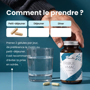Comment prendre Viboost Tribulus + Maca : 2 gélules par jour au petit-déjeuner